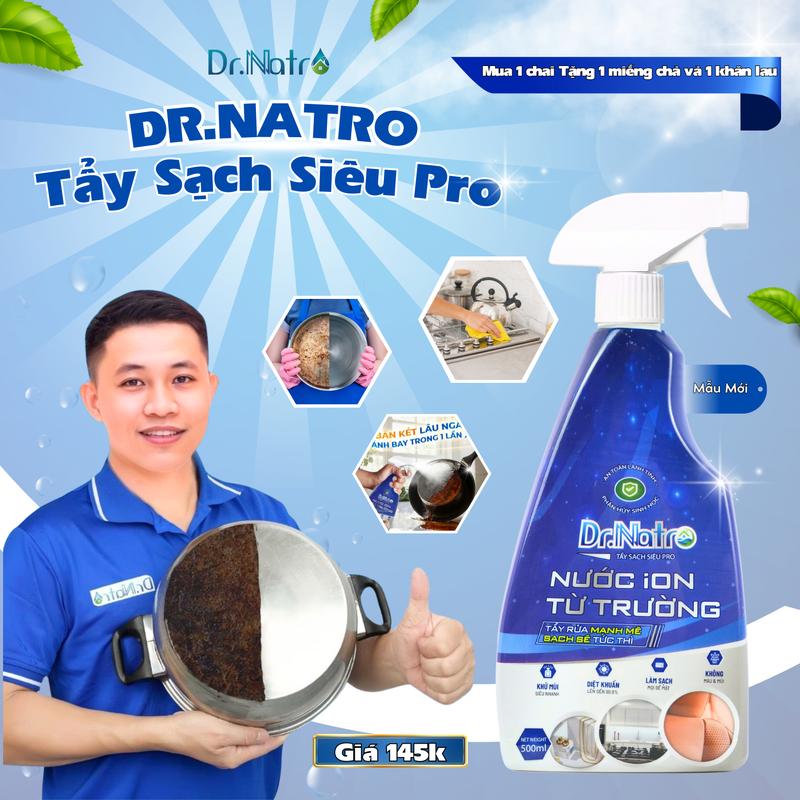 Chai Tẩy Đa Năng Dr Natro Tẩy Sạch Mọi Vết Bẩn Chai 500ml - Mua 1 tặng 2 ( Tặng 1 miếng nhám 1 khăn lau bếp )