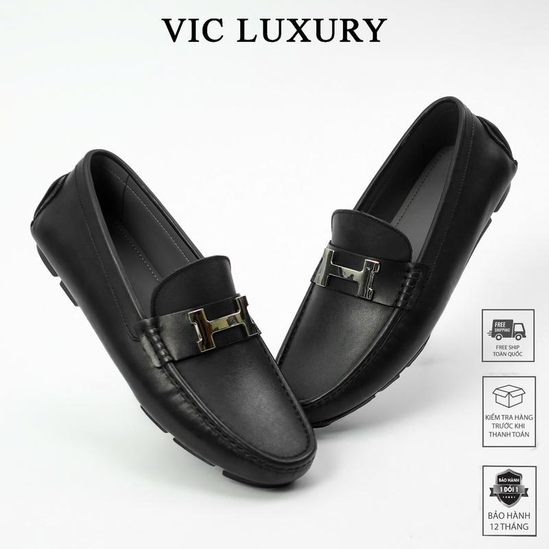  Giày Mọi Nam Da Bò Cao Cấp Logo Kim Loại Sang Trọng MC-50008 