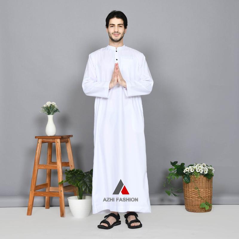 Product Introduction of Jubah Pria Dewasa Lengan Panjang Polos Toyobo Gamis Muslim Katun Hitam 2