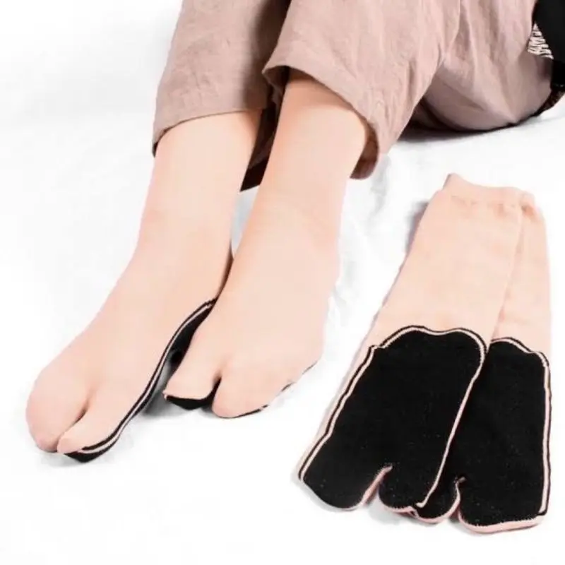 3 PASANG KAOS KAKI JEMPOL MUSLIMAH COKLAT TELAPAK HITAM | KAOS KAKI PEREMPUAN poliester polos panjang Wanita
