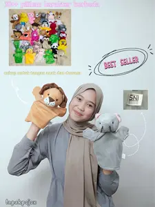 Boneka Tangan Karakter Hewan Velboa SNI - 32 Karakter Berbeda - Asli, Duck, Toys, Bear, Dolls