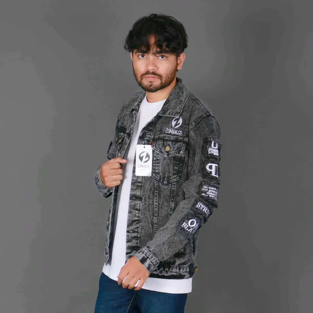 Jaket Jeans New Fashion Hitam Snow FULL Bordir Size M L XL dan XXL|Jaket Jeans Hitam Snow