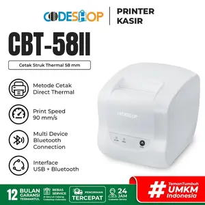 Printer Kasir Codeshop CB-T 58ii White Cetak Struk Thermal 58 mm Print Paper Roll 58mm