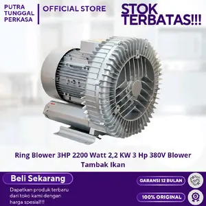 Centrifugal Ring Blower Tambak Ipal Vortex 3Hp Rotor HB-2200 2,2KW 3PH
