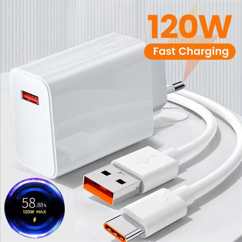  Bộ sạc nhanh 120w dành cho Xiaomi Redmi vivo OPPO Android phụ kiện điện thoại di động cáp dữ liệu 1m 2m-Bảo hành 12 tháng 