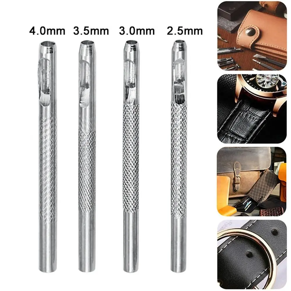Multifunctional Carbon Steel Leather Hole Punch 2.5/3/3.5/4mm Corn-eye Puncher Hollow Crimping Drill Bag