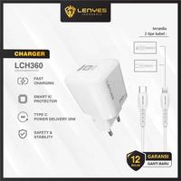 Gambar LENYES LCH360 PD 20W Fast Charging Power Delivery Adaptor Charger + Kabel Data Type C to Type C - Type C to Lightning - Type C to Lightning dari LENYES INDONESIA Kota Administrasi Jakarta Pusat 1 Tokopedia