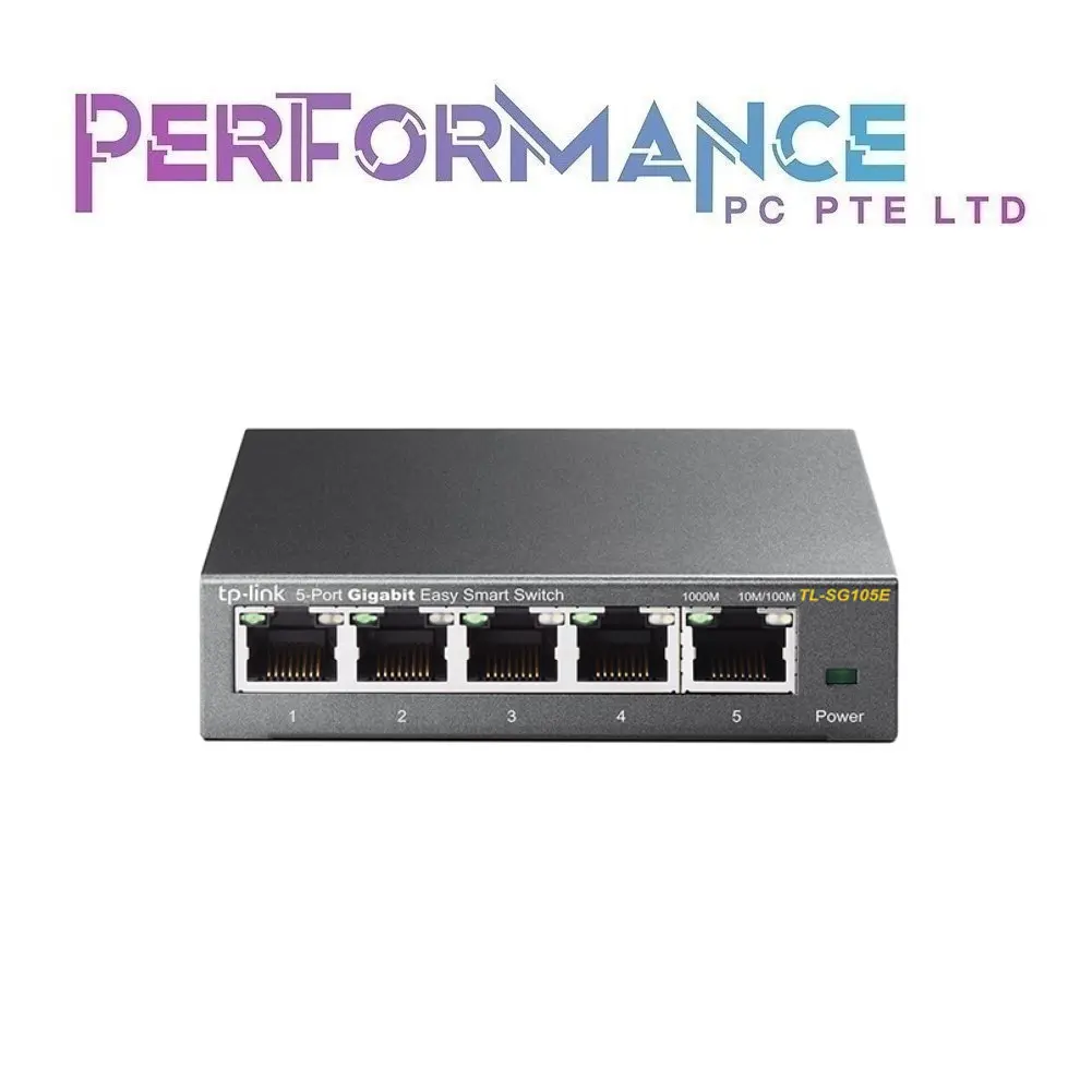 TP-Link TL-SG105E 5 Port Gigabit Switch | Easy Smart Managed | Plug & Play | Limited Lifetime Protection | Desktop/Wall-Mount | Shielded Ports | Support QoS, Vlan, IGMP and Link Aggregation (3 YEARS WARRANTY BY BAN LEONG TECHNOLOGIES PTE LTD)