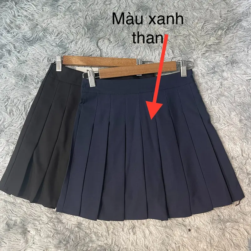 Chân váy xếp ly ngắn, chân váy tennis dài 45-47cm vải 2 biên (KHÔNG TÚI, KHÔNG CO GIÃN) Nữ Khuy khóa kéo boho 5