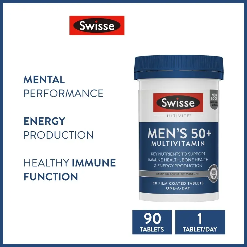 Swisse Men's Ultivite 50+ Multivitamin 90 Tablets [Shipping Time: 5-10 Days]