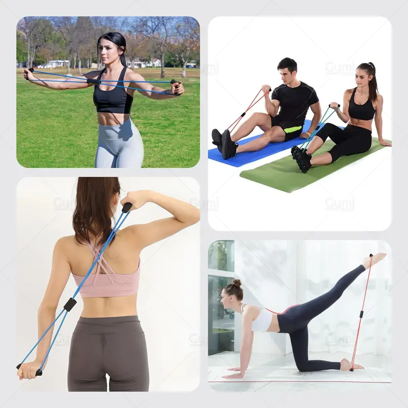 Dây Kéo Tập Gym, Dây Đàn Hồi, Dây Kháng Lực Tập Gym Tập Cơ Tay Hình Số 8 Tập Tay, Tập Vai, Tập Chân Dành Cho Nam Nữ 8
