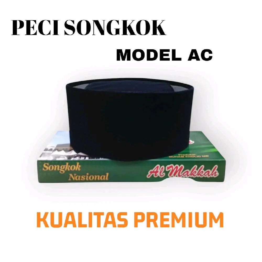 Peci songkok Al makah hitam dewasa model AC Kopiah Pria Muslim Motif Nyaman Lembut Santri Haji