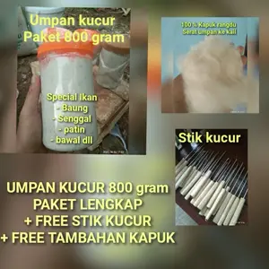 Umpan kucur paket 800 gram free stik umpan mancing umpan kucur special ikan baung patin bawal senggal dll umpan pancing umpan mancing liar