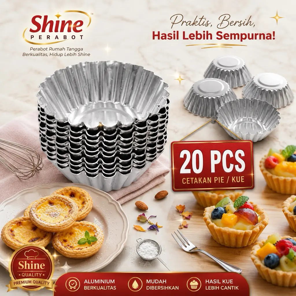 Cetakan Kue pie/sus Premium 20 PCS – Anti Lengket, Ringan & Mudah Dibersihkan