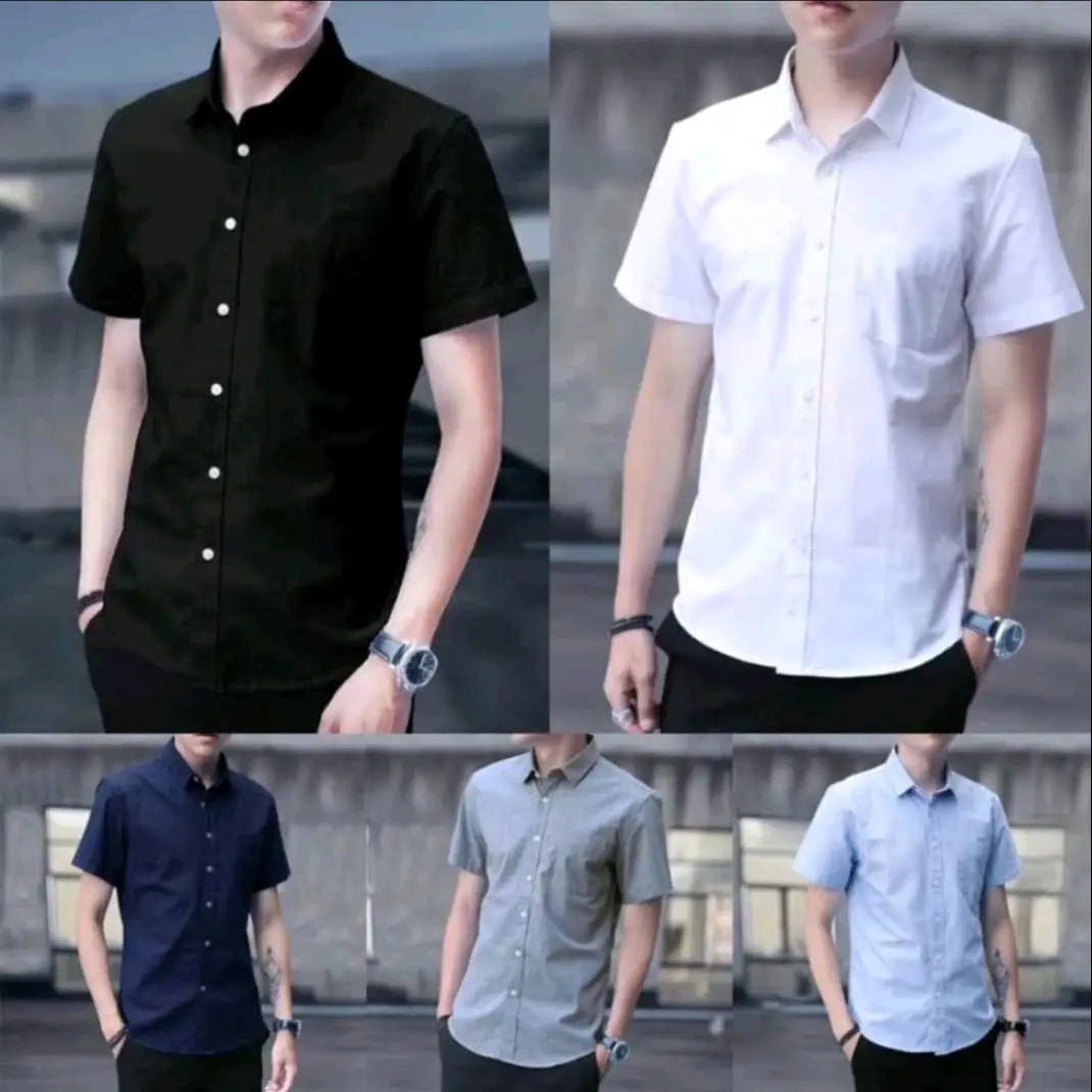 Men's shirt Short sleeves plain high quality cotton