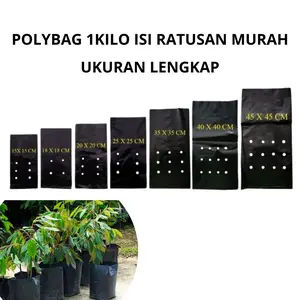 polybag murah 1kilo isi 800lembar,polybag,pot,planter bag, Tanaman 20x20 pot  bunga  kecil pot bunga nursery warna hijau pot & planter taman