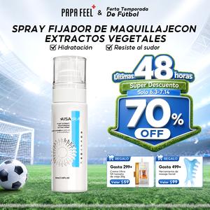 aisasea spray fijador maquillaje extracto vegetal hidratante 100ml todo tipo de piel ácido hialurónico textura niebla fina larga duración sudor resistente
