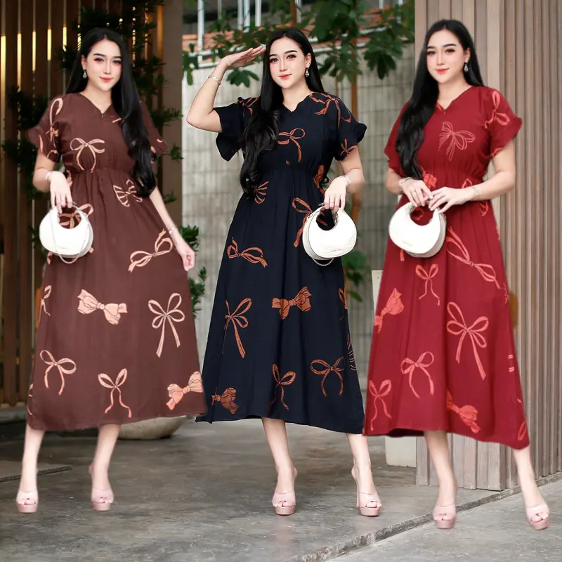 PAKET DISKON ( 3pcs 100rb COD ) Daster Piyama Kekinian Rayon Busui | Dress Rayon Termurah Baju Wanita Tidur Pendek Ibu Menyusui Nyaman Santai Tangan Rempel Motif 2