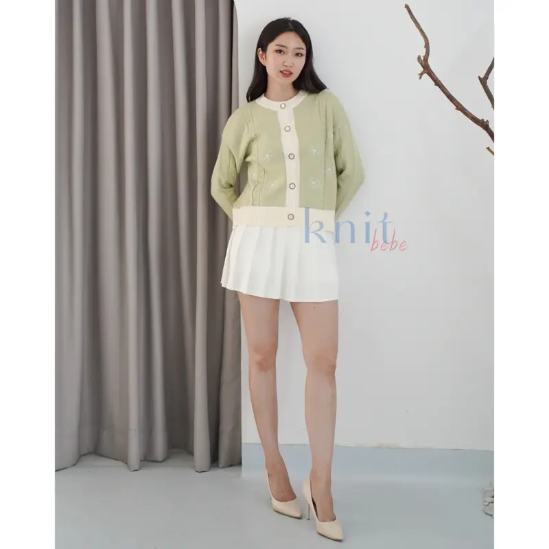 KNITBEBE - HAEWON Atasan Cardigan Rajut Ribbon Knit Top Pita 7