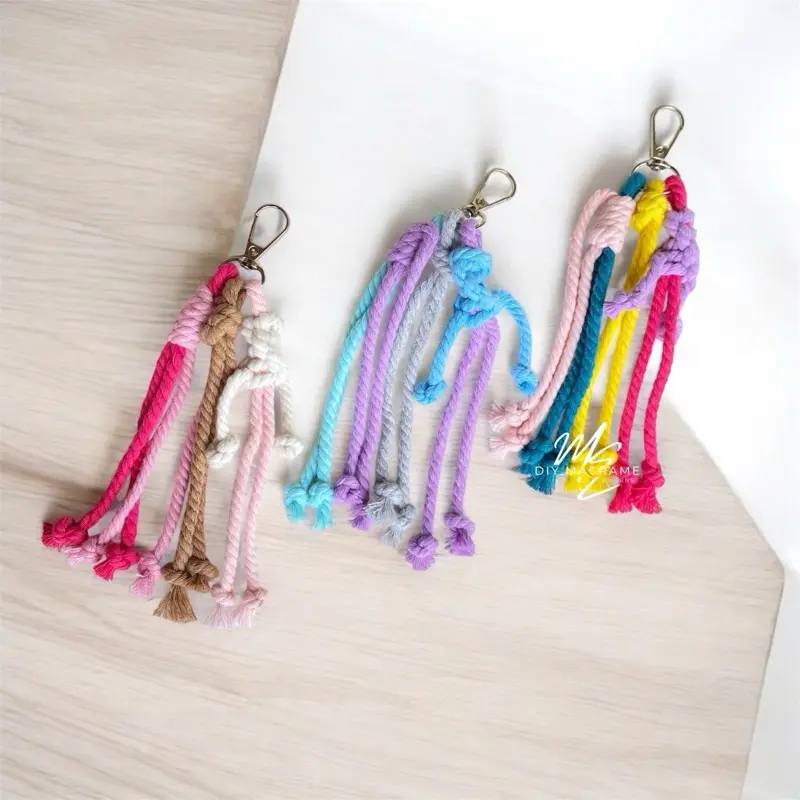 Macrame Carabiner Bag Charm Rainbow Gantungan Kunci Gantungan Tas Souvenir Keychain Hiasan Souvenir Pernikahan Murah Keychain Pengait 3