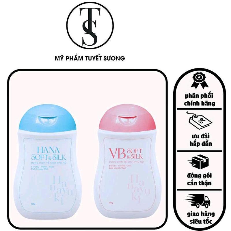 Hàng Chính Hãng Dung Dịch Vệ Sinh Phụ Nữ Hanayuki Hana soff silk 150g khử mùi vùng kín