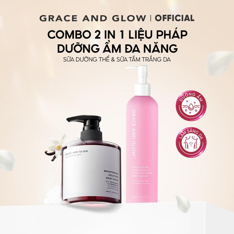 Combo sữa tắm và sữa dưỡng thể Grace and Glow 400ml + 300ml Serum Làm Đẹp Da