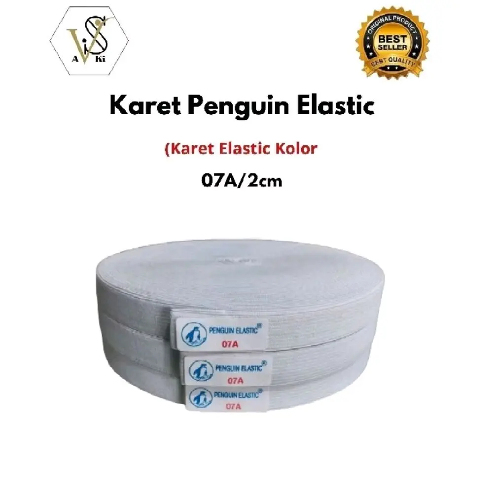 Penguin Elastic Karet Elastic Kolor 07A/2cm - Karet Elastis 1METER
