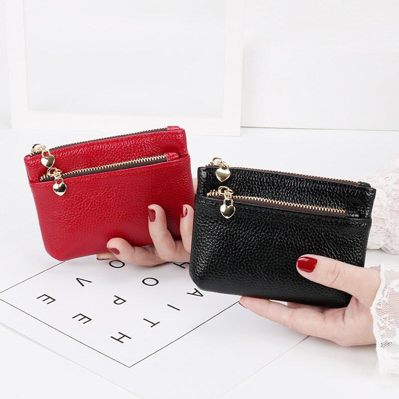 Ví Đựng Tiền Xu Cho Nữ, Ví Mini, Móc Chìa Khóa, Kẹp, Túi Có Khóa Kéo, Kẹp Thẻ, Mới Hình Chữ Nhật Wallet Nhung 0