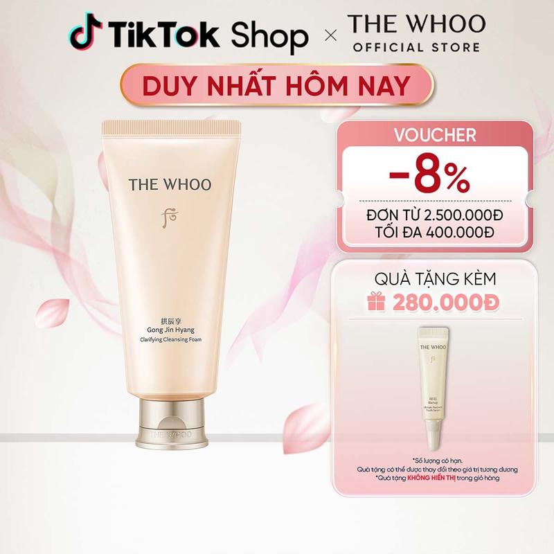 THE WHOO OFFICIAL Sữa rửa mặt dưỡng ẩm The history of Whoo Gongjinhyang Facial Foam Cleanser 180ml