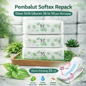 Promo !!! Softex Sayap Daun Sirih 35/36cm isi 50 pcs- Pembalut Wanita Repack