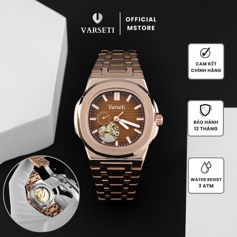    Đình Trưởng1  Đồng hồ Cơ AUTOMATIC thiết kế hiện đại với tông màu vàng hồng sang trọng mặt số nâu socola độc đáo và chi tiết lộ cơ tinh xảo - M230 