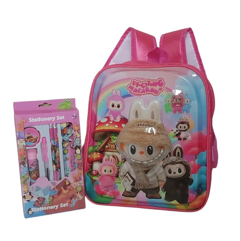 Tas Anak Karakter Labubu 3D LED, Gambar Timbul, Backpack Sekolah 4