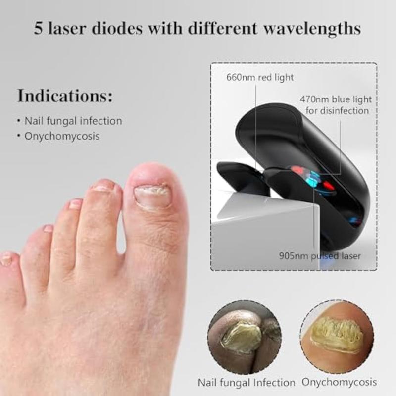 Rechargeable Nail Fungus Treatment Device for Onychomycosis, New Model Highly Effective Red Blue Light & Cold Laser Therapy for Nail Cleaning, Fast & Reliable Light Therapy for Fingernail &Toenail 1