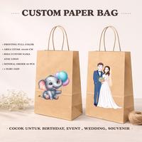 Gambar Custom Cetak Paperbag White Kraft Printing Full Color Small Paperbag Event Minimal Order 20 pcs 13,5x9x22cm - White 10x20cm 1 sisi dari Kiky Stationery Kota Surakarta 4 Tokopedia