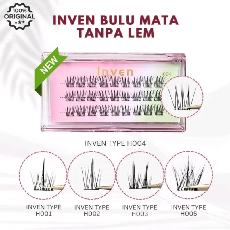 {BULUMATA TANPA LEM } inven eyelash H004 (bulu mata tanpa lem) extension extensions lembut ringan di mata cat eye 2