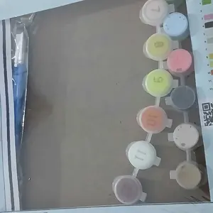【Halo】Kanvas Kayu Lukisan Akrilik Paint by Numbers Kit 20x20cm - Stationery Paint by Numbers Painting