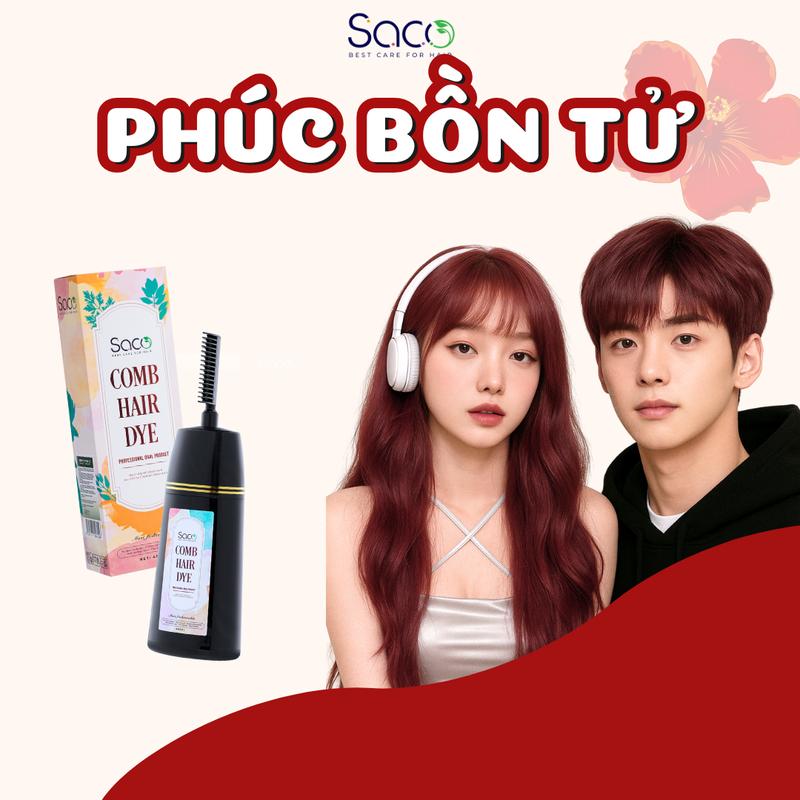 Dầu nhuộm tóc màu Phúc Bồn Tử SACO 400ml Đổi Màu Tóc