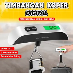 ANP88 - Timbangan Koper Tas Bagasi Gantung Digital 50kg Stainless Travel Luggage Scale Portable Mudah Digunakan Praktis Ringan dengan Layar LCD dan Indikator Baterai