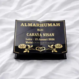 Cahaya Nisan - Nisan Bentuk Buku Kitab Ukuran 30x20 Granit
