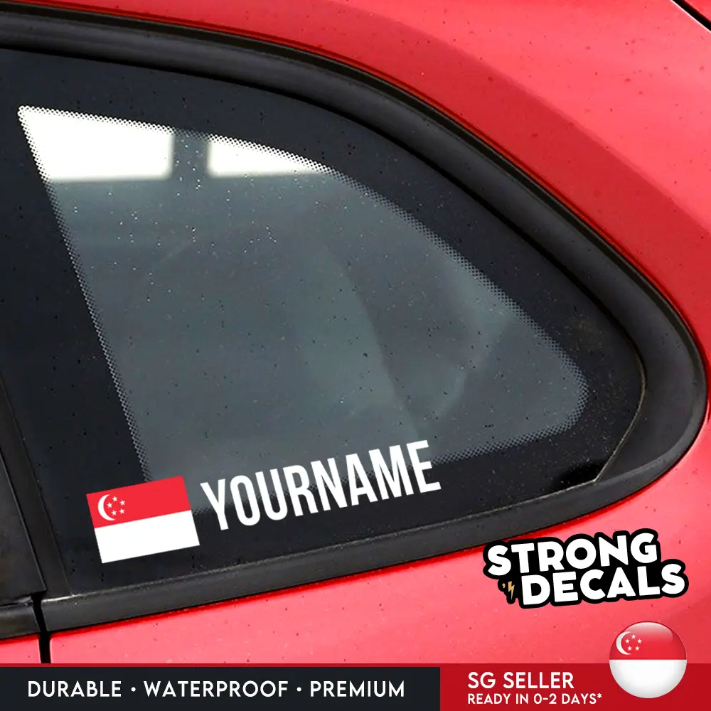 [SG Seller] Singapore Flag Name Decal Sticker
