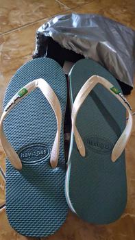 Product Review of Sandal Jepit Pria Wanita Santai Sendal Pantai Cowok Dewasa Jumbo Navy Karet from M**a 0