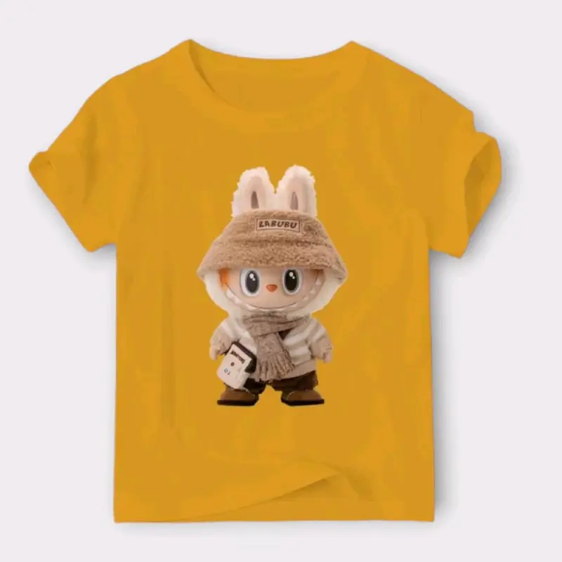 baju distro anak laki laki/perempuan  labubu size 1-8 tahun bahan katun kombet 30s Kaos Anak Viral Fashion 4