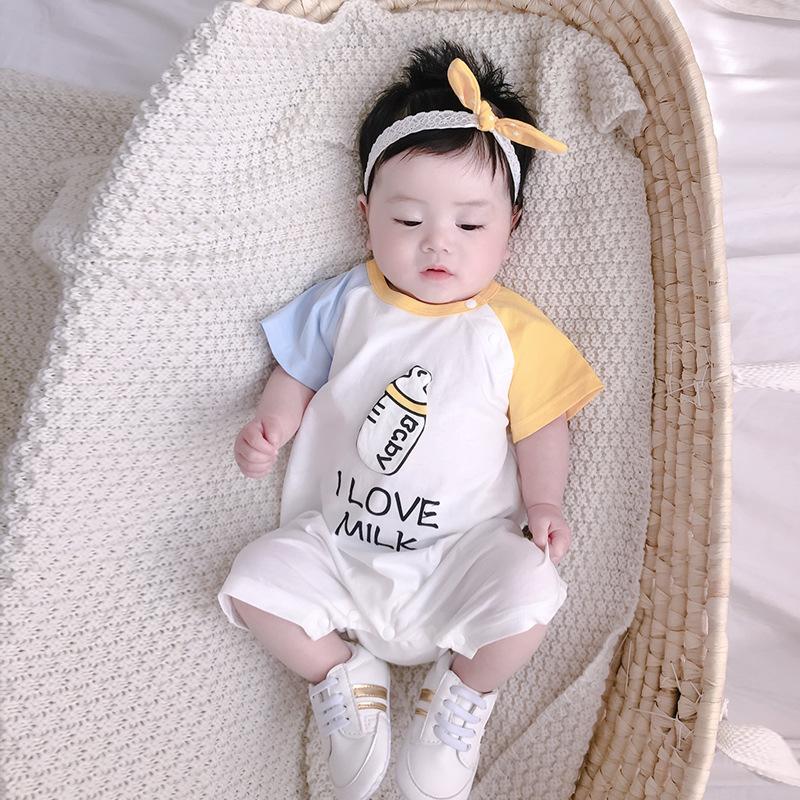 Quần Áo Trẻ Sơ Sinh, Romper Mùa Hè Cho Trẻ Sơ Sinh, Áo Liền Quần Cotton Đúc Chai, Áo Liền Quần Ngắn Tay Cho Bé 0-2 Tuổi, Áo Liền Quần Mỏng Và Thoáng Khí 5