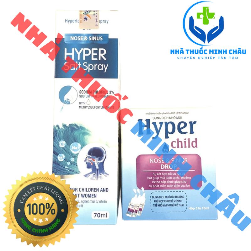 [CHÍNH HÃNG] Combo dung Dịch Muối Ưu Trương HYPER CHILD 3% và HYPER chai xịt 70ml 1