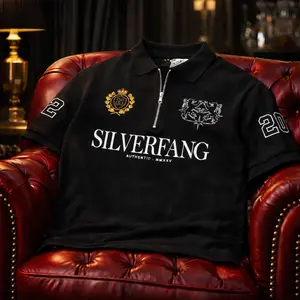 Silverfang Luxury Style PoloShirt Hitam CVC Pique 24s - PLST001