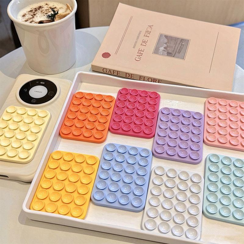 Ghế Đỡ Điện Thoại Bằng Silicon Hai Mặt Ins Dopamine, Có Thể Dính Gương Và Mặt Bàn Kính, Tiện Lợi Cho Người Lười, Có Nhiều Màu Để Lựa Chọn.