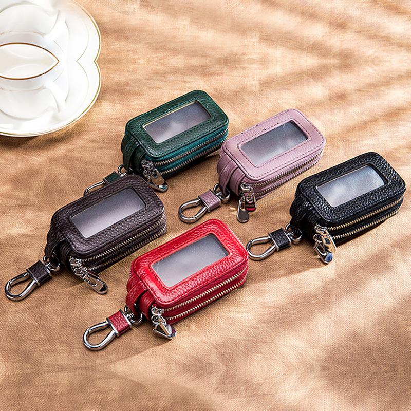 Product Introduction of Vỏ Chìa Khóa Ô Tô Hai Lớp Đa Chức Năng, Thật, Có Khóa Kéo, Vỏ Chìa Khóa Unisex, Vỏ Chìa Khóa Cửa Sổ Gương Trong Suốt Móc Khoá 8