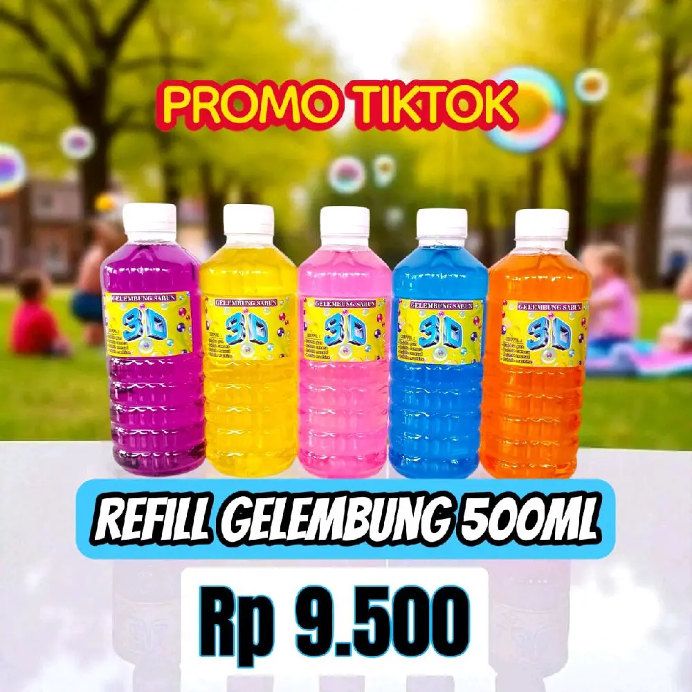 3D isi ulang gelembung sabun 500ml mainan anak