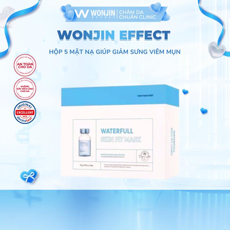   Super Deal  COMBO 5 Mặt Nạ Giúp Giảm Sưng Viêm Mụn DR WonJin Waterfull Skin Fit Mask 27gx 5 