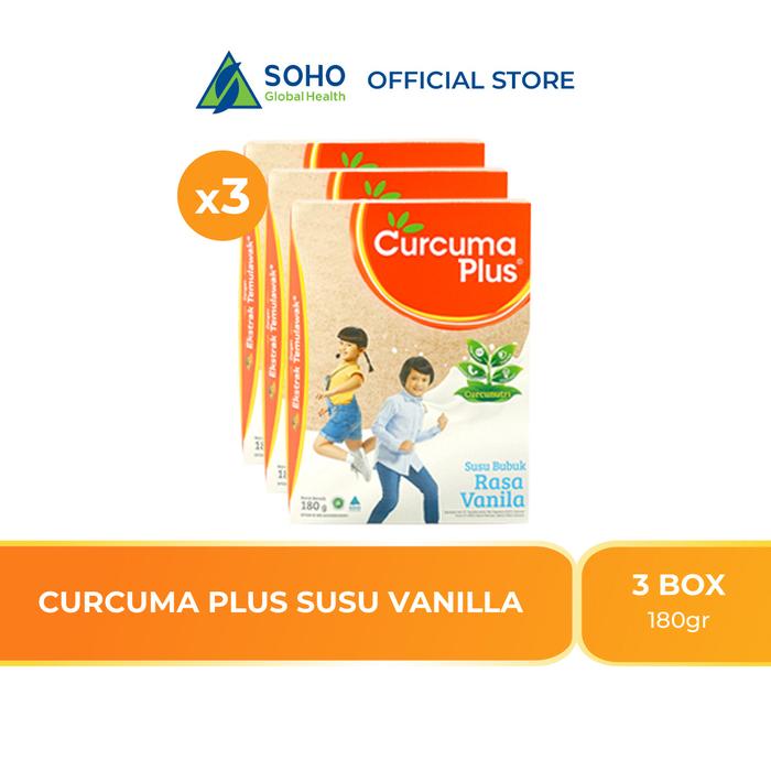 Gambar Curcuma Plus Susu Bubuk Ekstrak Temulawak - Vanilla 180g- Paket isi 3 dari Soho Global Health_NEW Kota Administrasi Jakarta Timur Tokopedia